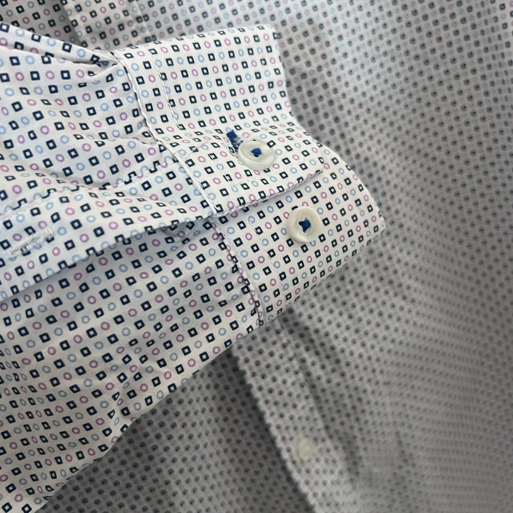 White Casual Button Down Shirt with Long Sleeves - Picture 7 of 11